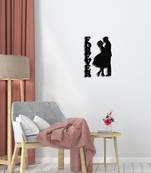 eCraftIndia Forever Couple Black Engineered Wood Wall Art Cutout Ready to Hang Home Decor