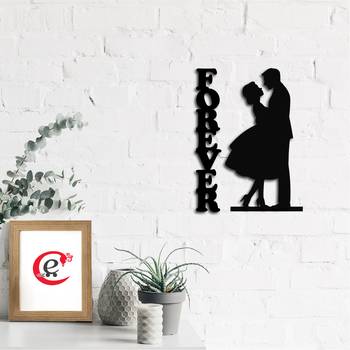 eCraftIndia Forever Couple Black Engineered Wood Wall Art Cutout Ready to Hang Home Decor 2