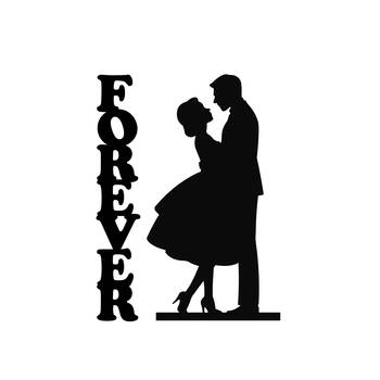 eCraftIndia Forever Couple Black Engineered Wood Wall Art Cutout Ready to Hang Home Decor 3