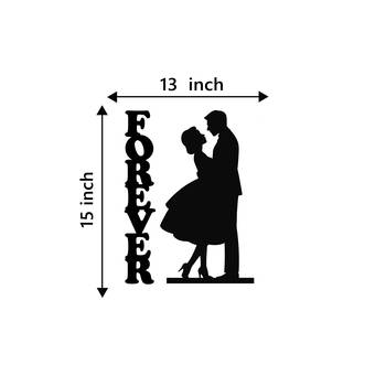 eCraftIndia Forever Couple Black Engineered Wood Wall Art Cutout Ready to Hang Home Decor 4