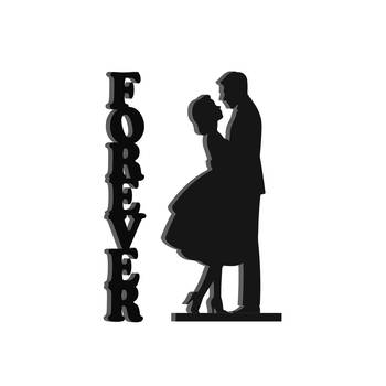 eCraftIndia Forever Couple Black Engineered Wood Wall Art Cutout Ready to Hang Home Decor 5