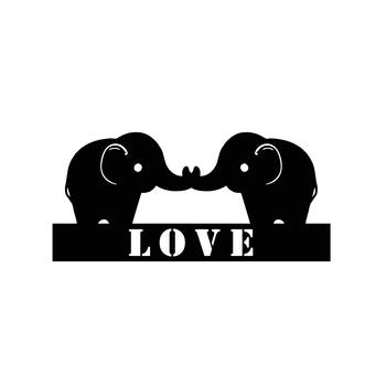eCraftIndia Love Elephant Black Engineered Wood Wall Art Cutout Ready to Hang Home Decor 3