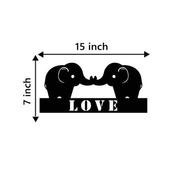 eCraftIndia Love Elephant Black Engineered Wood Wall Art Cutout Ready to Hang Home Decor 4