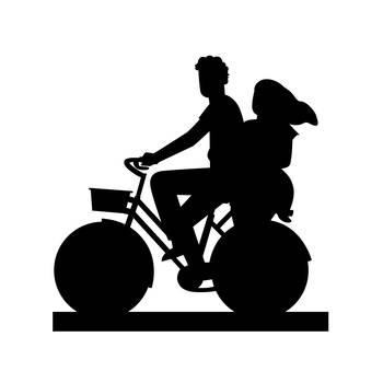 eCraftIndia Couple on Cycle Black Engineered Wood Wall Art Cutout Ready to Hang Home Decor 3