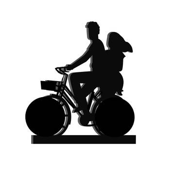 eCraftIndia Couple on Cycle Black Engineered Wood Wall Art Cutout Ready to Hang Home Decor 5