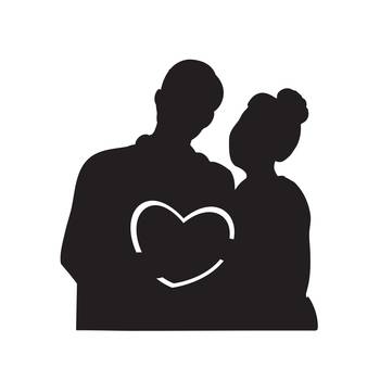 eCraftIndia Couple holding heart Black Engineered Wood Wall Art Cutout Ready to Hang Home Decor 3