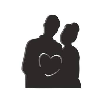 eCraftIndia Couple holding heart Black Engineered Wood Wall Art Cutout Ready to Hang Home Decor 5