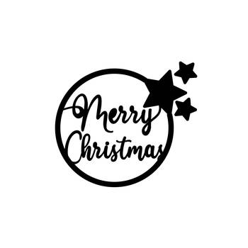 eCraftIndia Merry Christmas Black Engineered Wood Wall Art Cutout Ready to Hang Home Decor 3