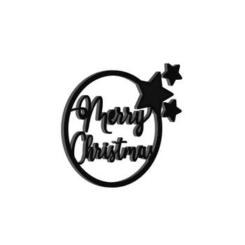 eCraftIndia Merry Christmas Black Engineered Wood Wall Art Cutout Ready to Hang Home Decor 5