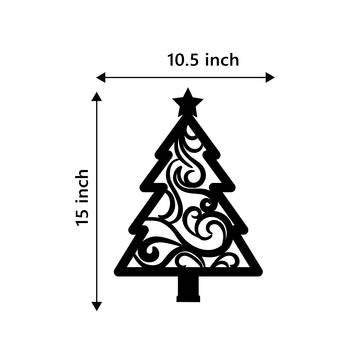 eCraftIndia Christmas Tree Black Engineered Wood Wall Art Cutout Ready to Hang Home Decor 4