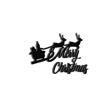 eCraftIndia Santa with Reindeer Black Engineered Wood Wall Art Cutout Ready to Hang Home Decor 5