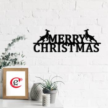 eCraftIndia Merry Christmas Black Engineered Wood Wall Art Cutout Ready to Hang Home Decor 1