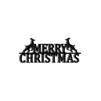 eCraftIndia Merry Christmas Black Engineered Wood Wall Art Cutout Ready to Hang Home Decor 5