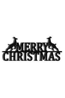 eCraftIndia Merry Christmas Black Engineered Wood Wall Art Cutout Ready to Hang Home Decor