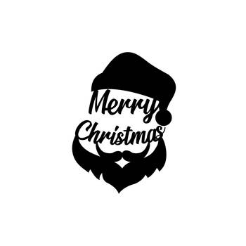 eCraftIndia Merry Christmas Santa Black Engineered Wood Wall Art Cutout Ready to Hang Home Decor 3