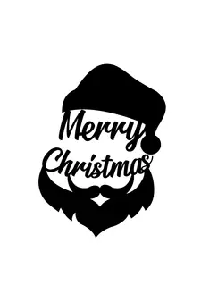 eCraftIndia Merry Christmas Santa Black Engineered Wood Wall Art Cutout Ready to Hang Home Decor