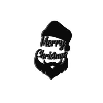eCraftIndia Merry Christmas Santa Black Engineered Wood Wall Art Cutout Ready to Hang Home Decor 5