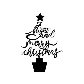 eCraftIndia A Bright and Merry Christmas Black Engineered Wood Wall Art Cutout Ready to Hang Home Decor 3