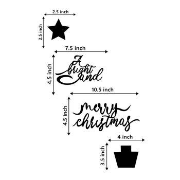 eCraftIndia A Bright and Merry Christmas Black Engineered Wood Wall Art Cutout Ready to Hang Home Decor 4