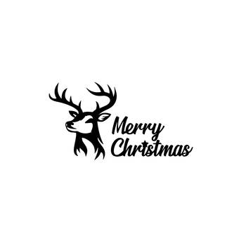 eCraftIndia Merry Christmas Reindeer Black Engineered Wood Wall Art Cutout Ready to Hang Home Decor 3