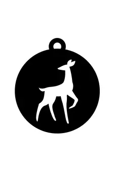 eCraftIndia Deer on Ball Black Engineered Wood Wall Art Cutout Ready to Hang Home Decor