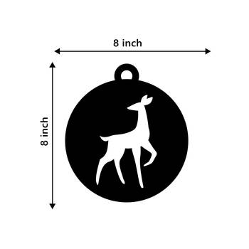 eCraftIndia Deer on Ball Black Engineered Wood Wall Art Cutout Ready to Hang Home Decor 4