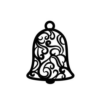 eCraftIndia Christmas Bell Black Engineered Wood Wall Art Cutout Ready to Hang Home Decor 3