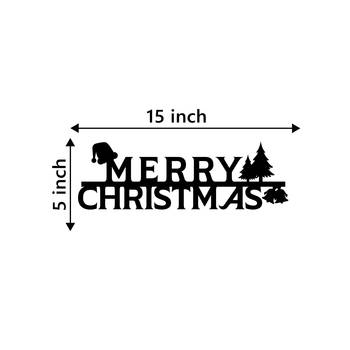 eCraftIndia Merry Christmas Black Engineered Wood Wall Art Cutout Ready to Hang Home Decor 4