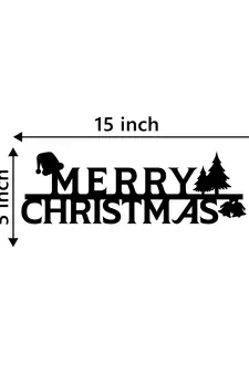 eCraftIndia Merry Christmas Black Engineered Wood Wall Art Cutout Ready to Hang Home Decor