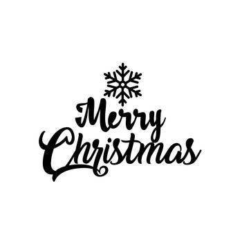 eCraftIndia Snow Flakes Merry Christmas Black Engineered Wood Wall Art Cutout Ready to Hang Home Decor 3