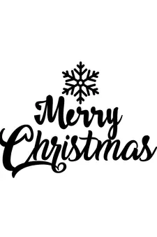 eCraftIndia Snow Flakes Merry Christmas Black Engineered Wood Wall Art Cutout Ready to Hang Home Decor