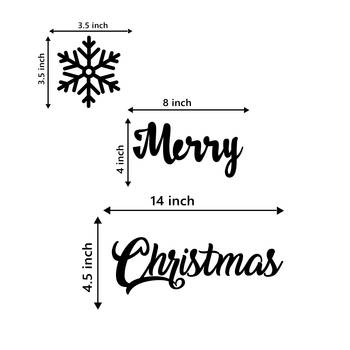 eCraftIndia Snow Flakes Merry Christmas Black Engineered Wood Wall Art Cutout Ready to Hang Home Decor 4