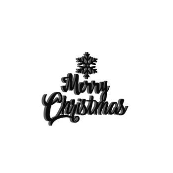 eCraftIndia Snow Flakes Merry Christmas Black Engineered Wood Wall Art Cutout Ready to Hang Home Decor 5