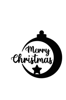 eCraftIndia Merry Christmas Bell Black Engineered Wood Wall Art Cutout Ready to Hang Home Decor