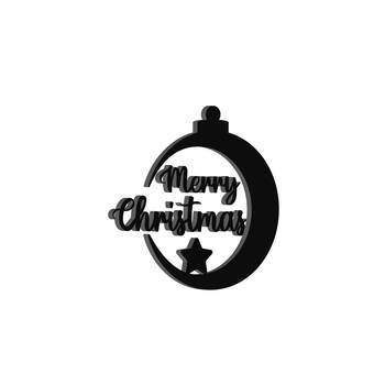 eCraftIndia Merry Christmas Bell Black Engineered Wood Wall Art Cutout Ready to Hang Home Decor 5