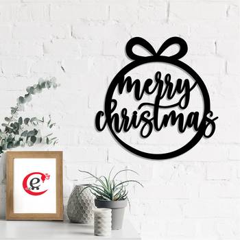 eCraftIndia Merry Christmas gift Black Engineered Wood Wall Art Cutout Ready to Hang Home Decor 1