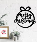 eCraftIndia Merry Christmas gift Black Engineered Wood Wall Art Cutout Ready to Hang Home Decor