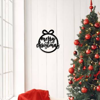 eCraftIndia Merry Christmas gift Black Engineered Wood Wall Art Cutout Ready to Hang Home Decor 2