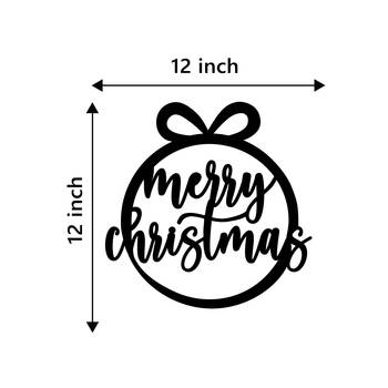 eCraftIndia Merry Christmas gift Black Engineered Wood Wall Art Cutout Ready to Hang Home Decor 4