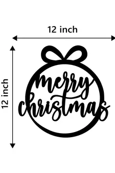 eCraftIndia Merry Christmas gift Black Engineered Wood Wall Art Cutout Ready to Hang Home Decor