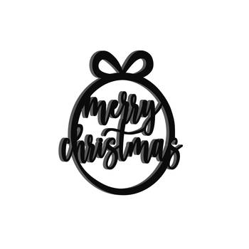 eCraftIndia Merry Christmas gift Black Engineered Wood Wall Art Cutout Ready to Hang Home Decor 5