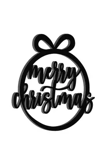 eCraftIndia Merry Christmas gift Black Engineered Wood Wall Art Cutout Ready to Hang Home Decor