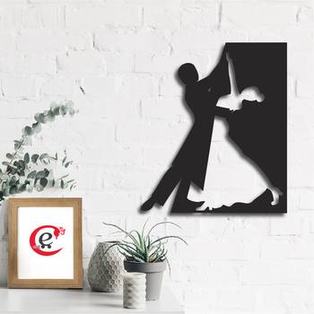 eCraftIndia Dancing Couple Black Engineered Wood Wall Art Cutout Ready to Hang Home Decor 1