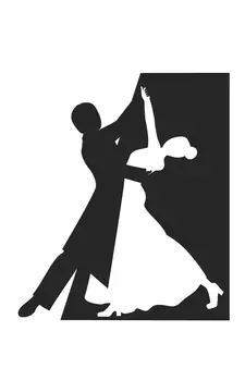 eCraftIndia Dancing Couple Black Engineered Wood Wall Art Cutout Ready to Hang Home Decor