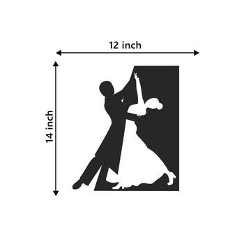eCraftIndia Dancing Couple Black Engineered Wood Wall Art Cutout Ready to Hang Home Decor 4
