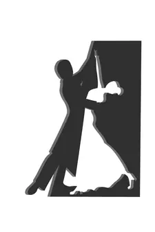 eCraftIndia Dancing Couple Black Engineered Wood Wall Art Cutout Ready to Hang Home Decor