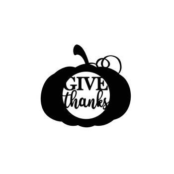 eCraftIndia Give Thanks Black Engineered Wood Wall Art Cutout Ready to Hang Home Decor 3