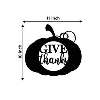 eCraftIndia Give Thanks Black Engineered Wood Wall Art Cutout Ready to Hang Home Decor 4