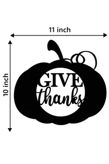 eCraftIndia Give Thanks Black Engineered Wood Wall Art Cutout Ready to Hang Home Decor