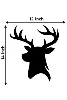 eCraftIndia Reindeer Black Engineered Wood Wall Art Cutout Ready to Hang Home Decor